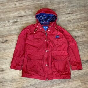 Penfield Kasson Mountain Parka Red 60/40 Cloth Hooded Jacket Mens Large